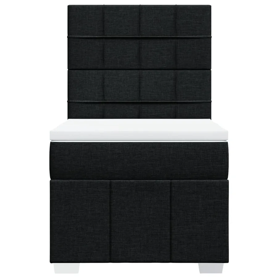 Sommier à lattes de lit avec matelas Noir 100x200 cm Tissu - 4
