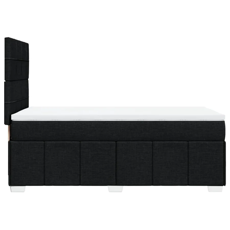 Sommier à lattes de lit avec matelas Noir 100x200 cm Tissu - 5