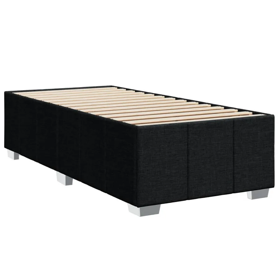 Sommier à lattes de lit avec matelas Noir 100x200 cm Tissu - 8