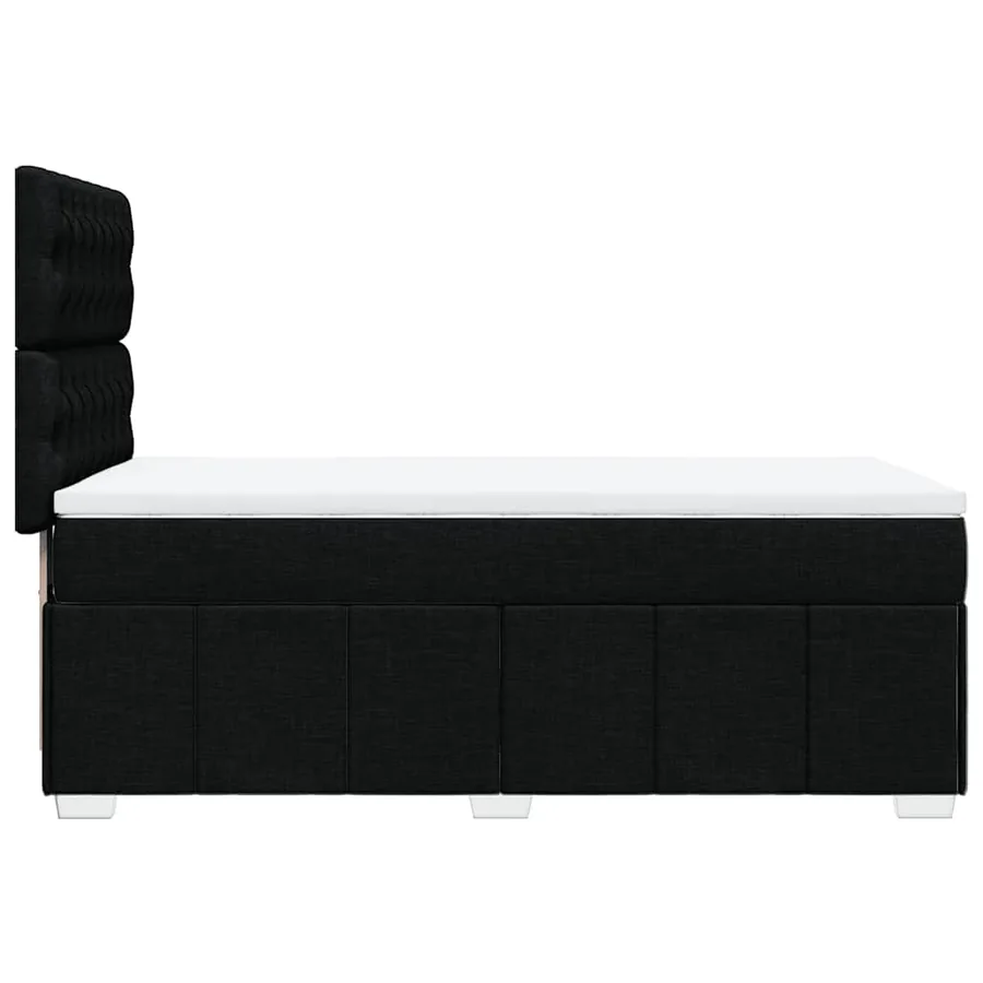 Sommier à lattes de lit avec matelas Noir 100x200 cm Tissu - 7