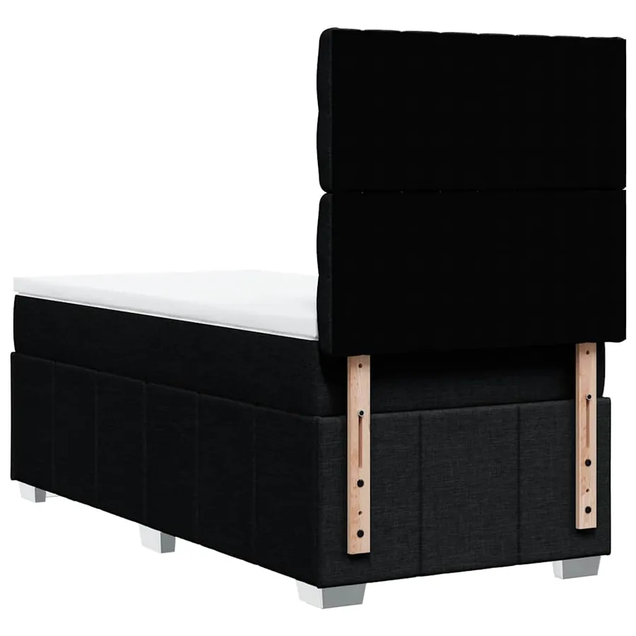 Sommier à lattes de lit avec matelas Noir 100x200 cm Tissu - 8