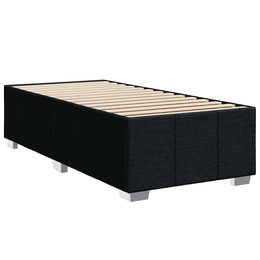 Cadre de lit sans matelas noir 100x200 cm tissu - 3