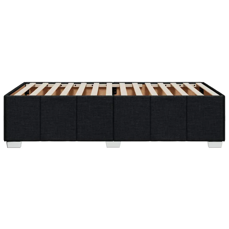 Cadre de lit sans matelas noir 100x200 cm tissu - 5