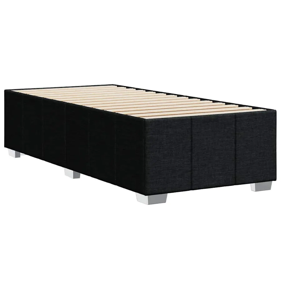 Cadre de lit sans matelas noir 100x200 cm tissu - 6