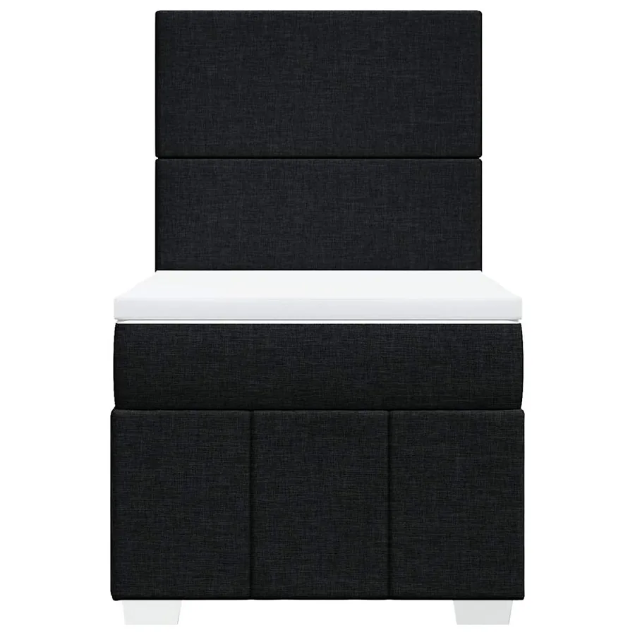 Sommier à lattes de lit avec matelas Noir 100x200 cm Tissu - 6