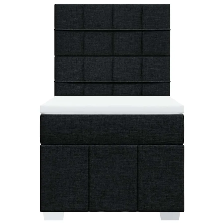 Sommier à lattes de lit avec matelas Noir 100x200 cm Tissu - 6