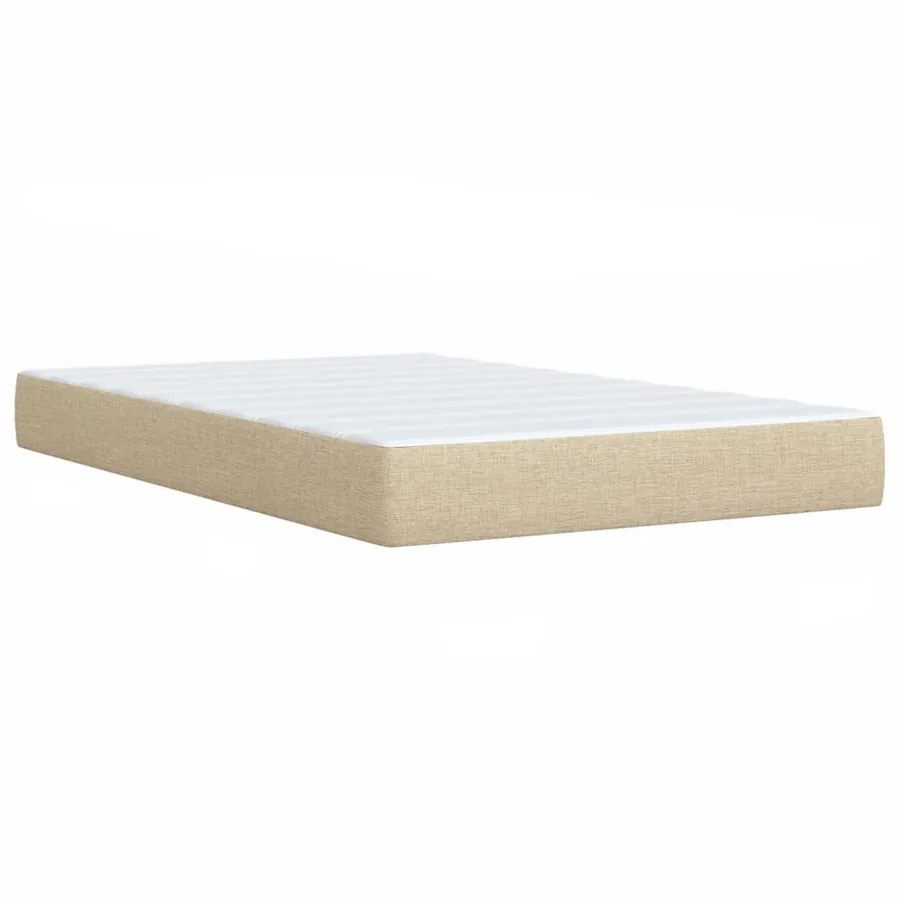 Sommier à lattes de lit avec matelas crème 120x190 cm tissu - 10