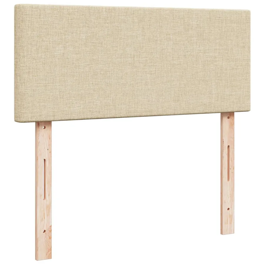 Sommier à lattes de lit avec matelas crème 120x190 cm tissu - 12