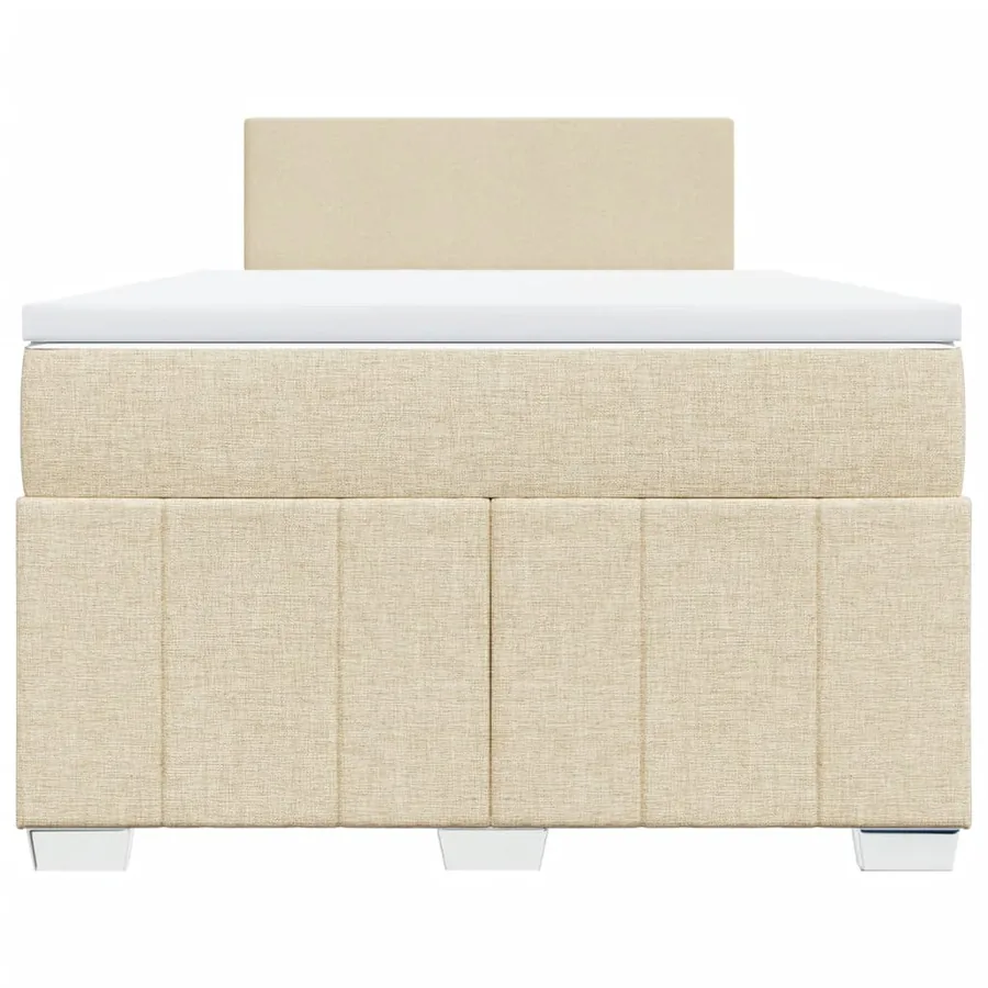 Sommier à lattes de lit avec matelas crème 120x190 cm tissu - 6