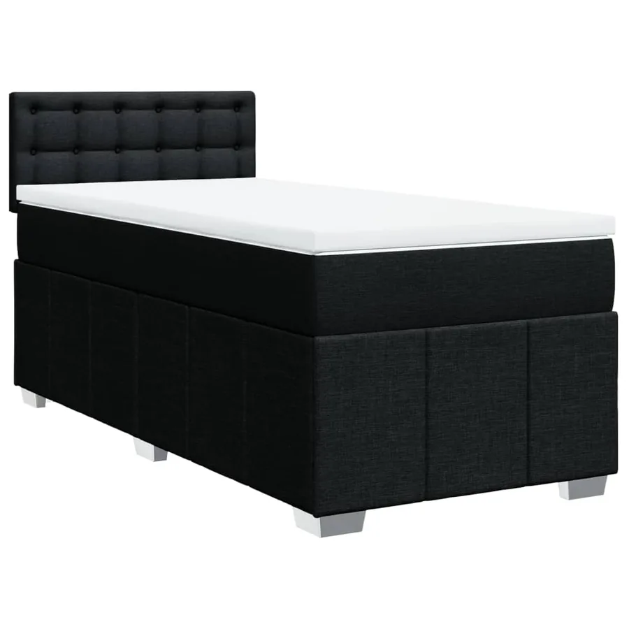 Sommier à lattes de lit avec matelas Noir 90x190 cm Tissu - 2