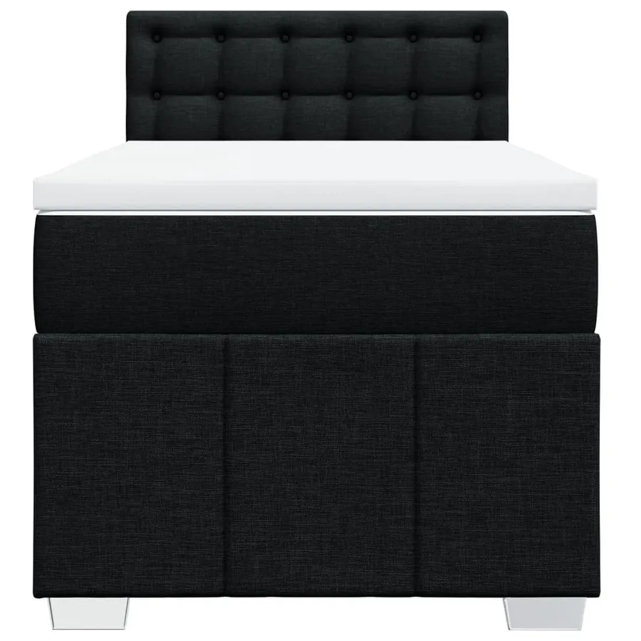 Sommier à lattes de lit avec matelas Noir 90x190 cm Tissu - 4