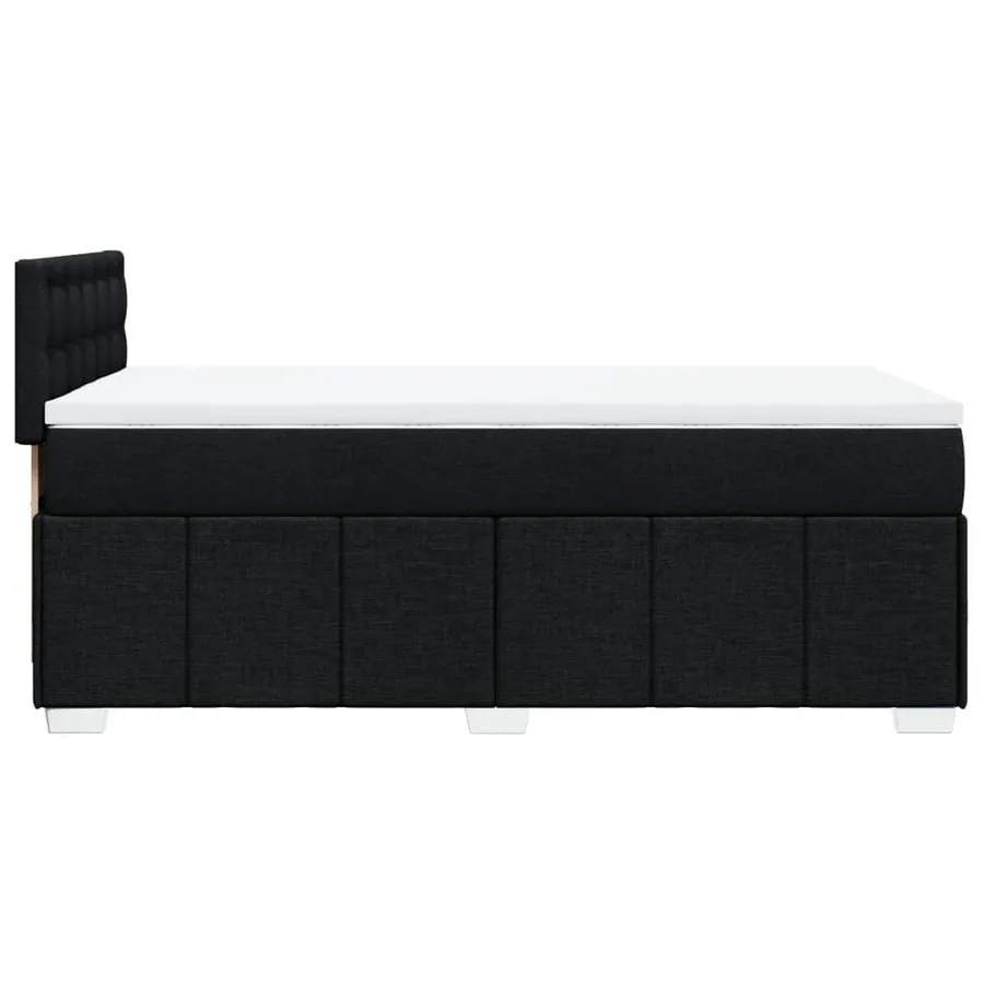 Sommier à lattes de lit avec matelas Noir 90x190 cm Tissu - 5