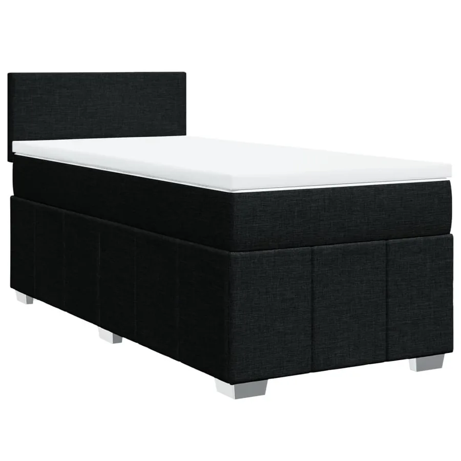 Sommier à lattes de lit avec matelas Noir 90x190 cm Tissu - 2