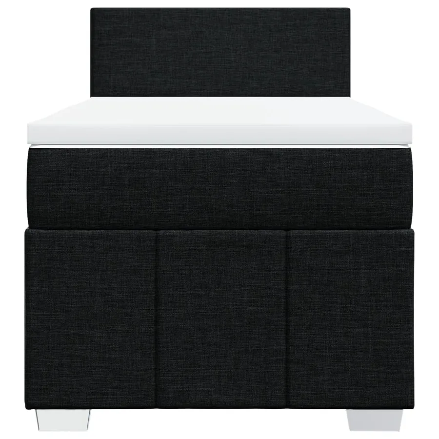 Sommier à lattes de lit avec matelas Noir 90x190 cm Tissu - 4
