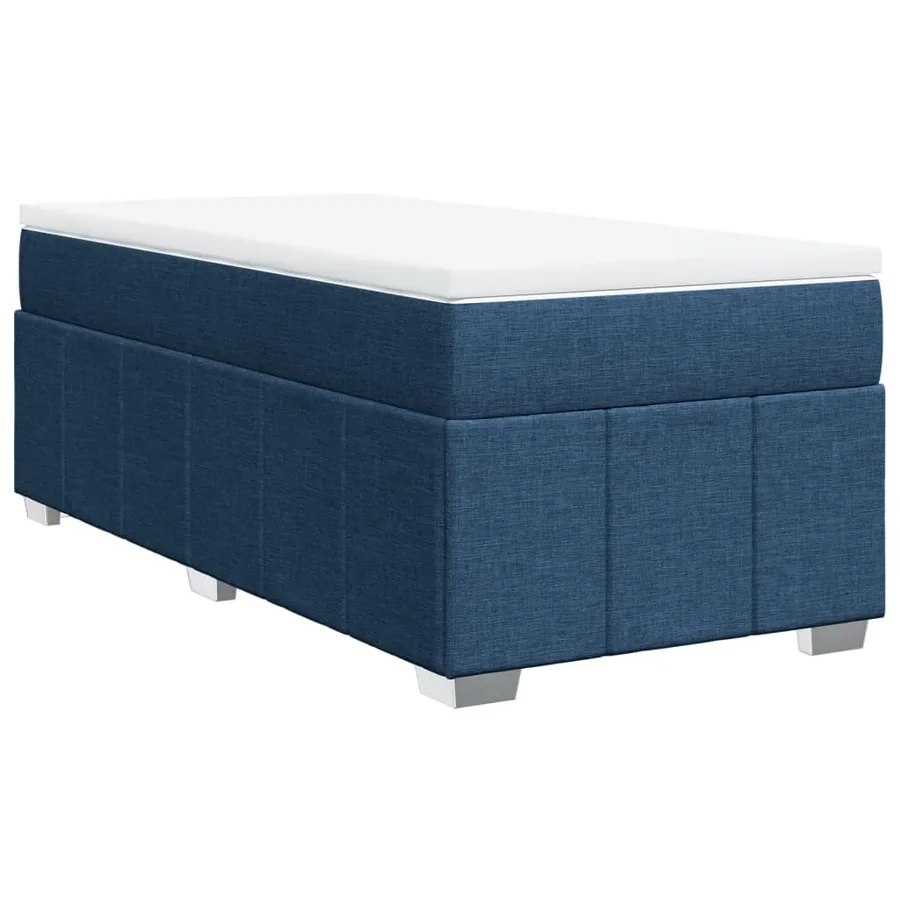 Sommier à lattes de lit avec matelas Bleu 90x200 cm Tissu - 2