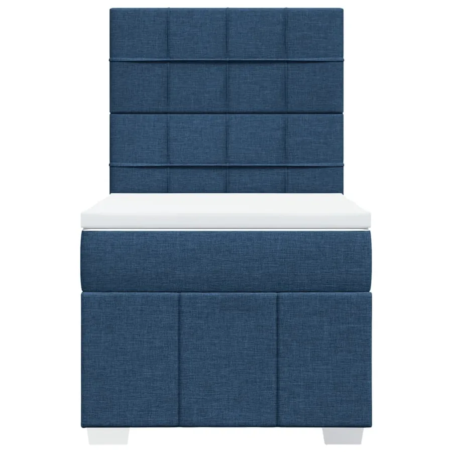 Sommier à lattes de lit avec matelas Bleu 90x200 cm Tissu - 6
