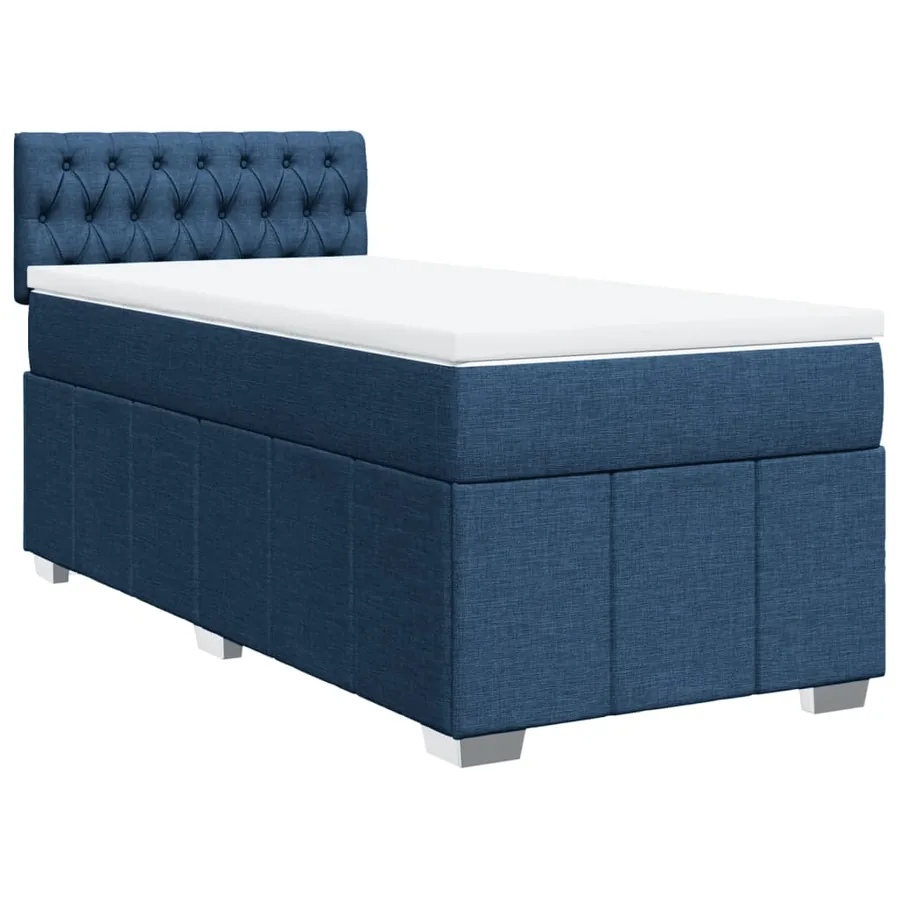 Sommier à lattes de lit avec matelas Bleu 90x200 cm Tissu - 2