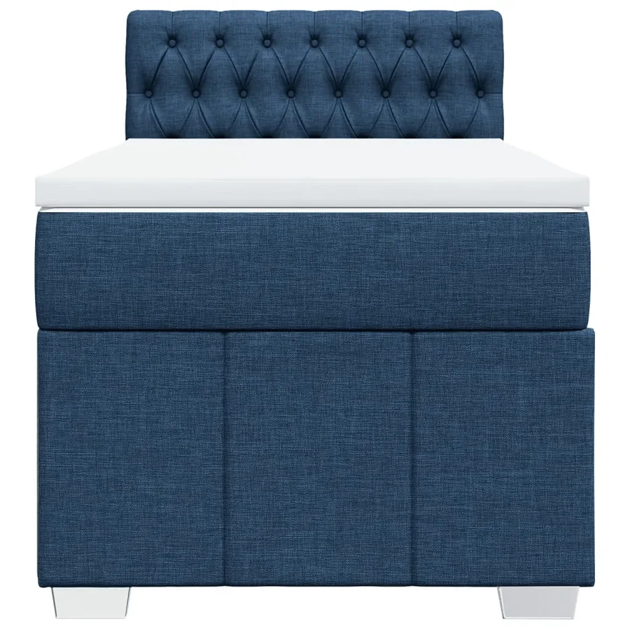 Sommier à lattes de lit avec matelas Bleu 90x200 cm Tissu - 4
