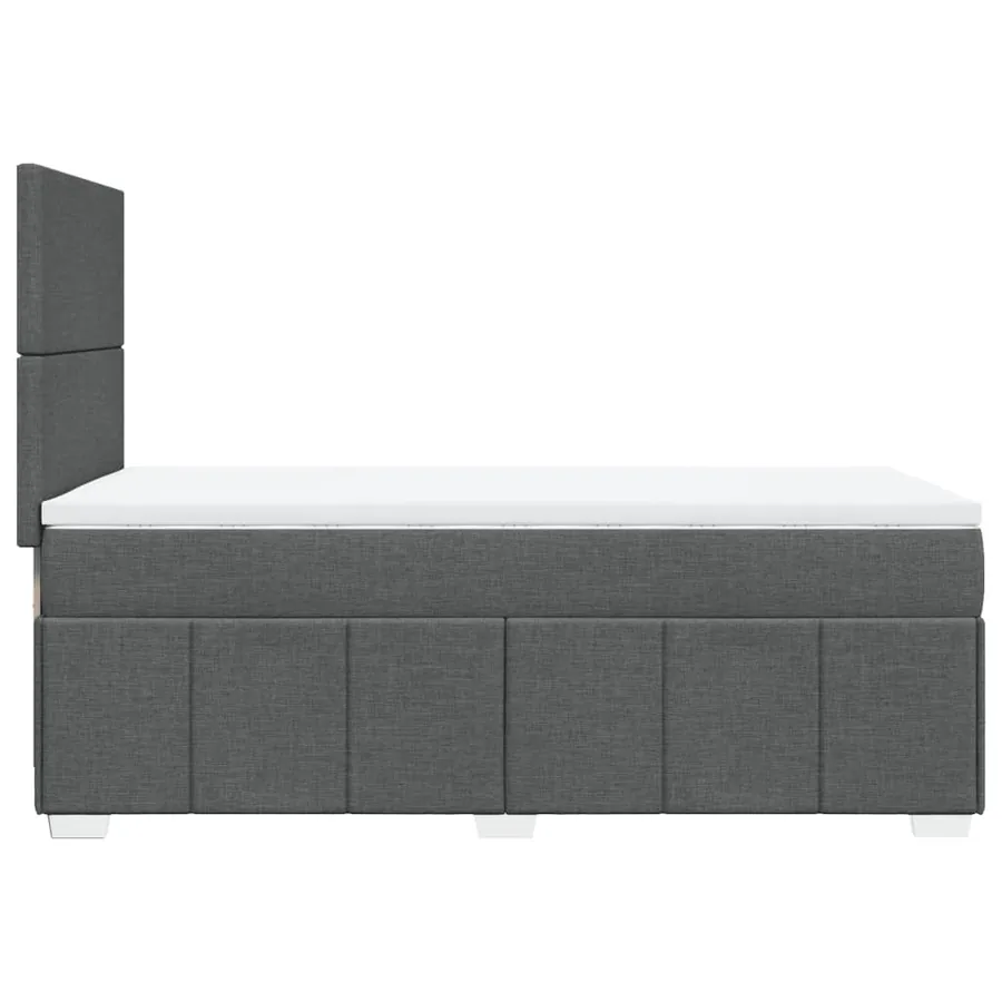 Sommier à lattes de lit et matelas Gris foncé 90x190 cm Tissu - 5