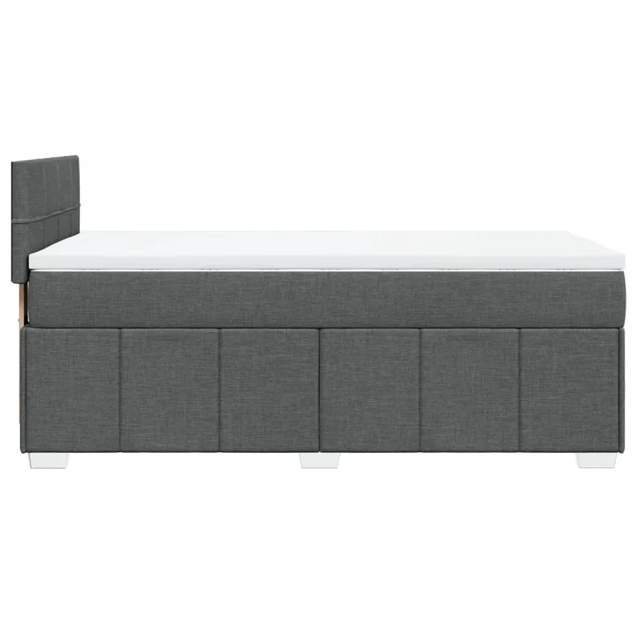 Sommier à lattes de lit et matelas Gris foncé 90x190 cm Tissu - 5