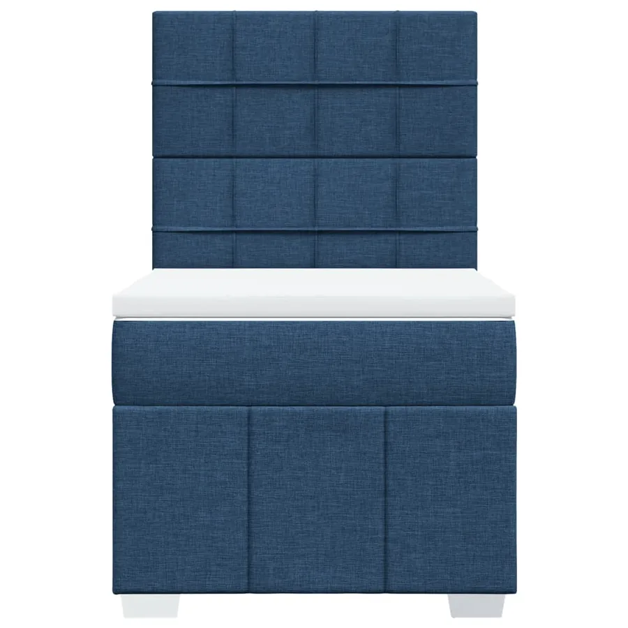 Sommier à lattes de lit avec matelas Bleu 90x200 cm Tissu - 4