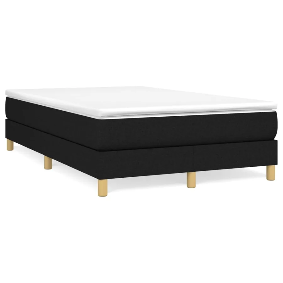 Sommier à lattes de lit avec matelas Noir 120x200 cm Tissu - 2
