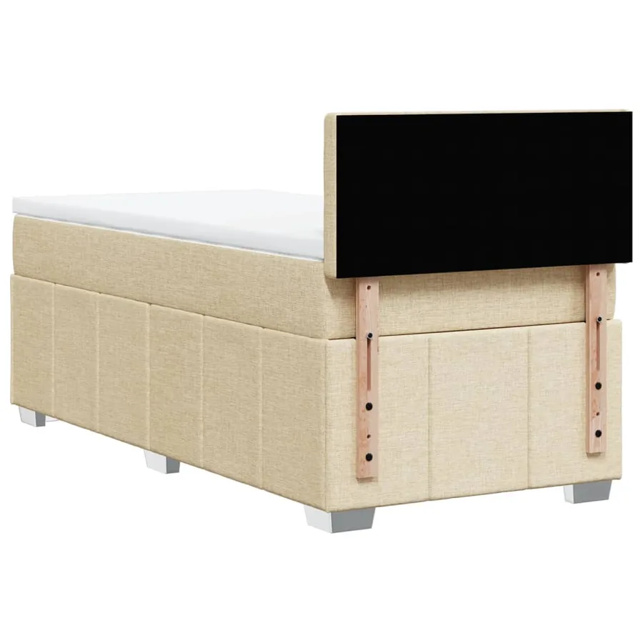 Sommier à lattes de lit avec matelas Crème 90x200 cm Tissu - 6