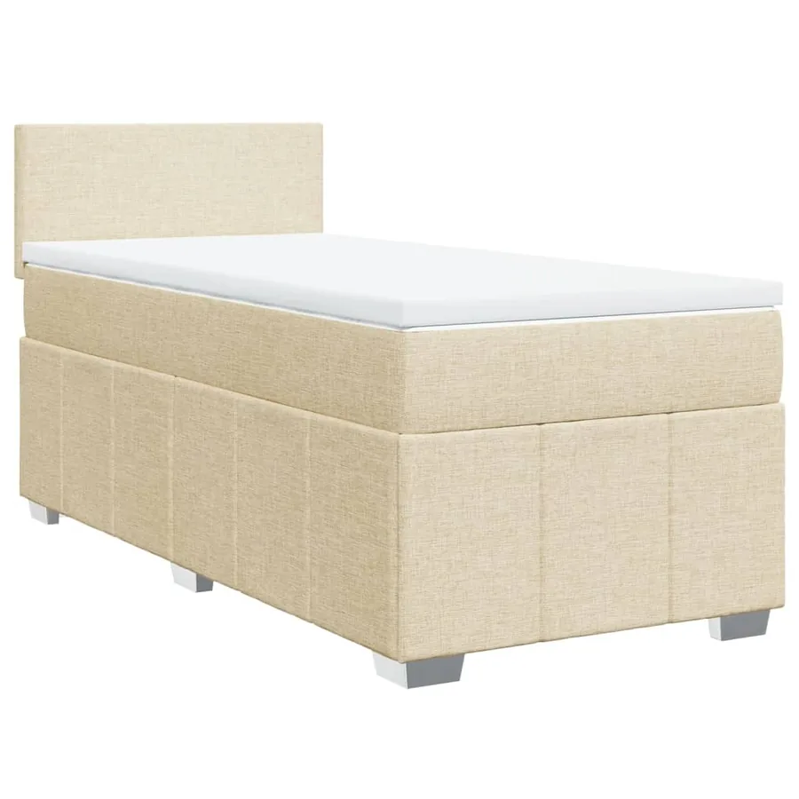 Sommier à lattes de lit avec matelas Crème 90x200 cm Tissu - 3