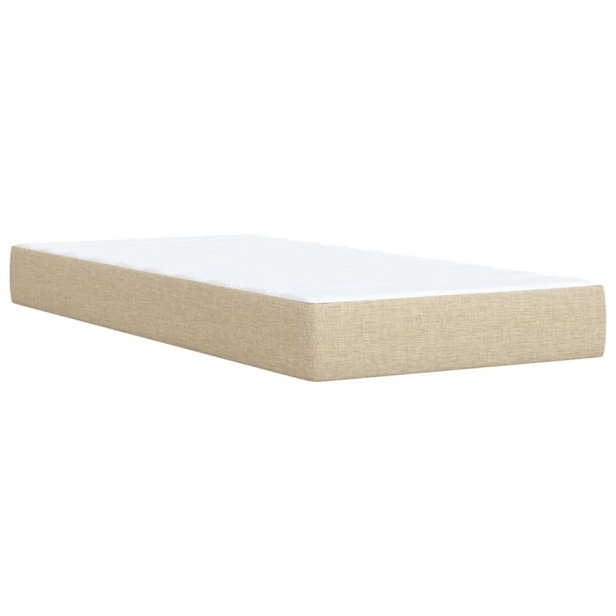 Sommier à lattes de lit avec matelas Crème 90x200 cm Tissu - 10