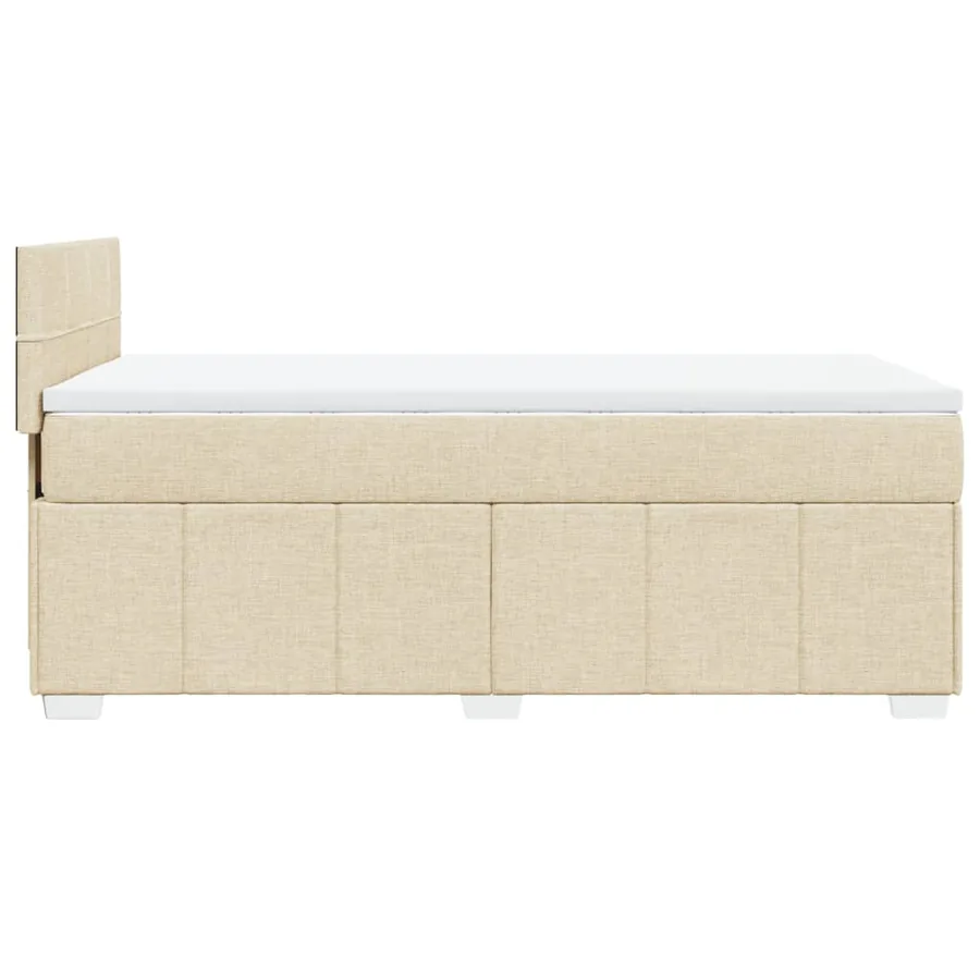 Sommier à lattes de lit avec matelas Crème 90x200 cm Tissu - 7