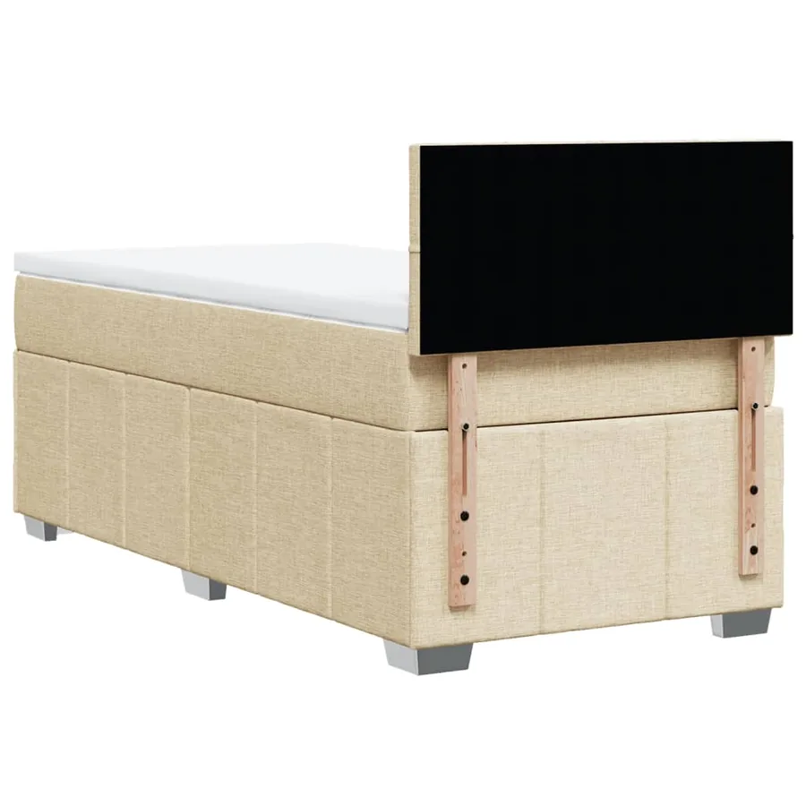 Sommier à lattes de lit avec matelas Crème 90x200 cm Tissu - 8