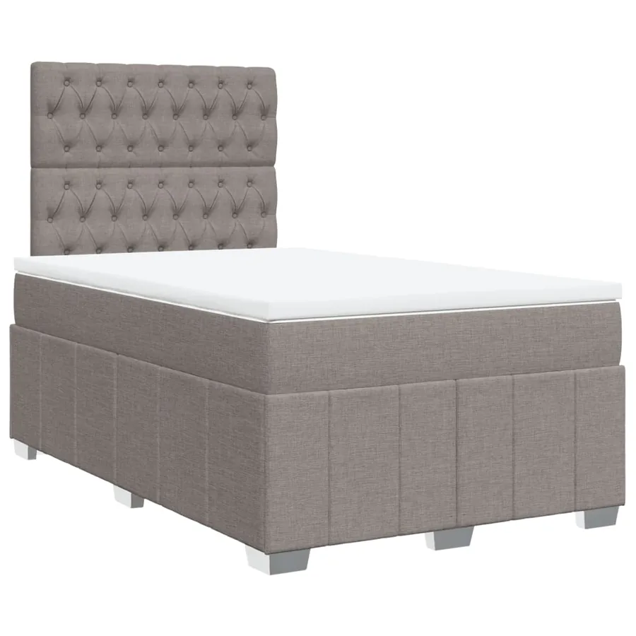 Sommier à lattes de lit avec matelas taupe 120x190 cm tissu - 2