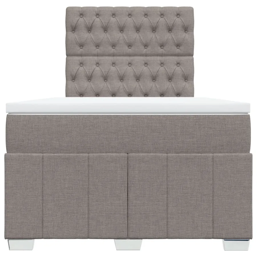 Sommier à lattes de lit avec matelas taupe 120x190 cm tissu - 4