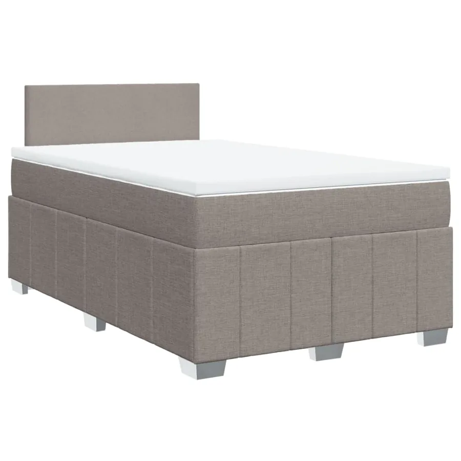 Sommier à lattes de lit avec matelas taupe 120x190 cm tissu - 2