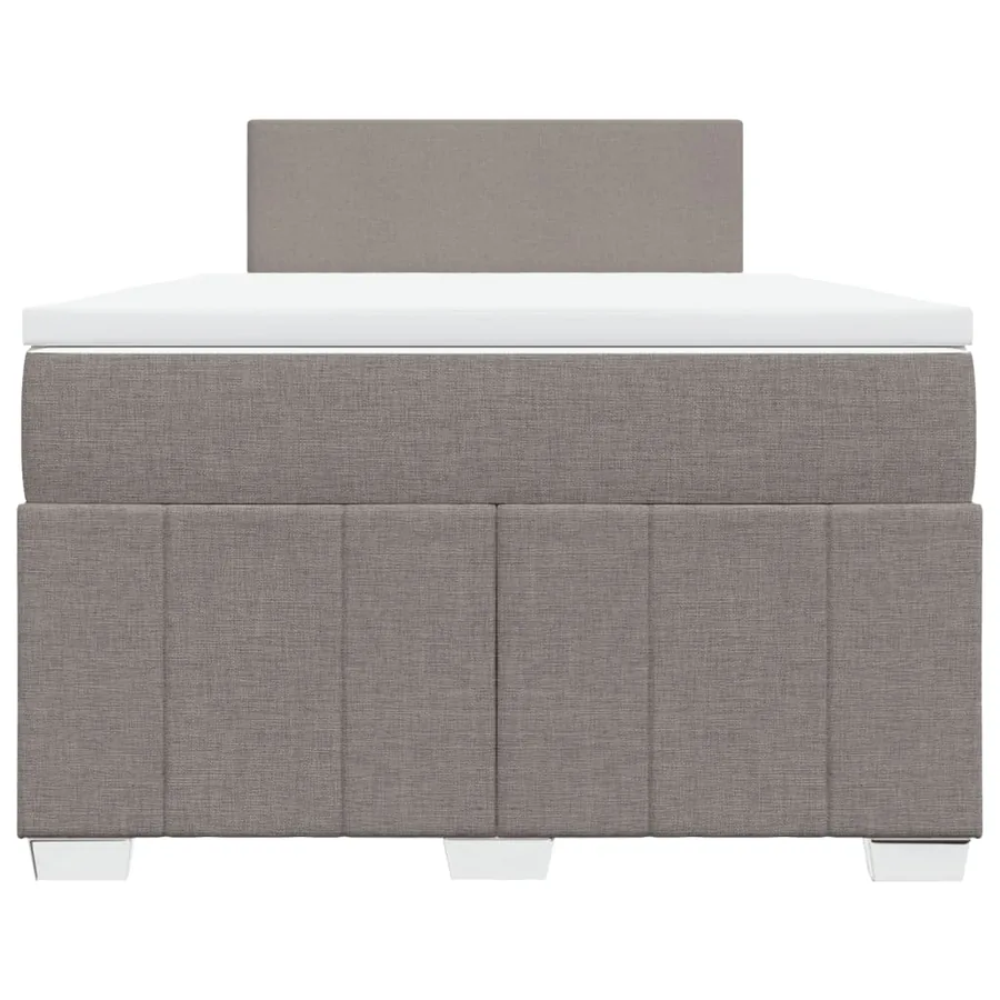 Sommier à lattes de lit avec matelas taupe 120x190 cm tissu - 4