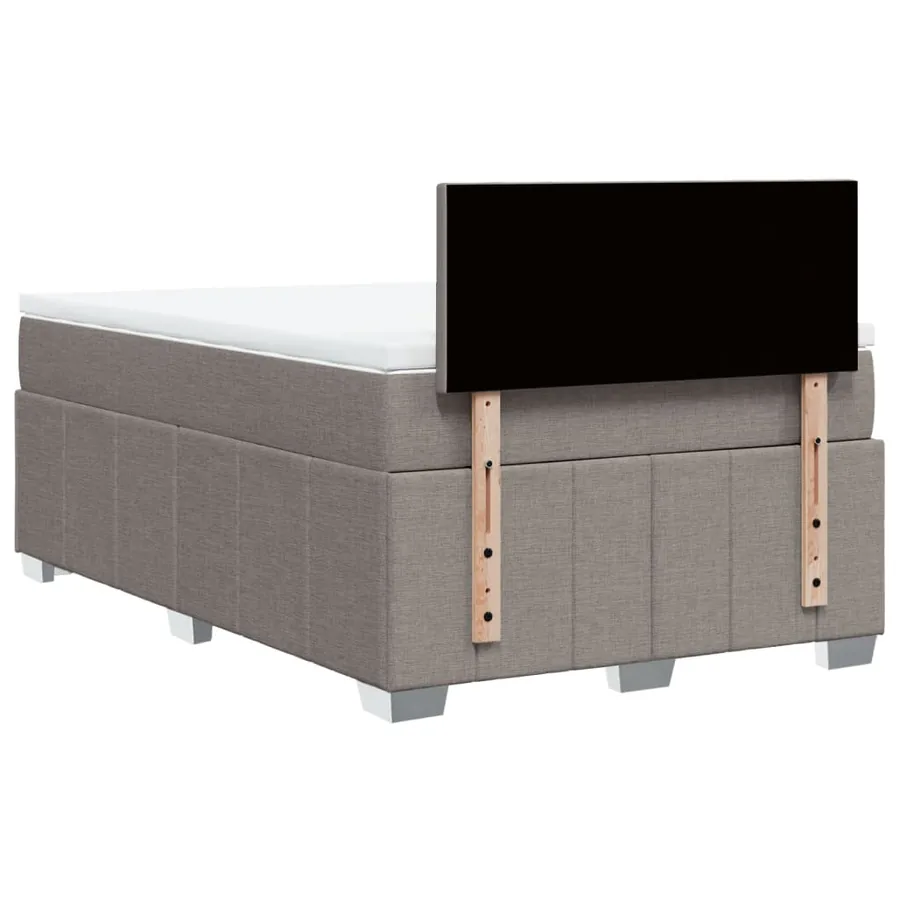 Sommier à lattes de lit avec matelas taupe 120x190 cm tissu - 6