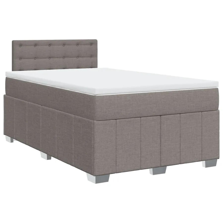 Sommier à lattes de lit avec matelas taupe 120x190 cm tissu - 2