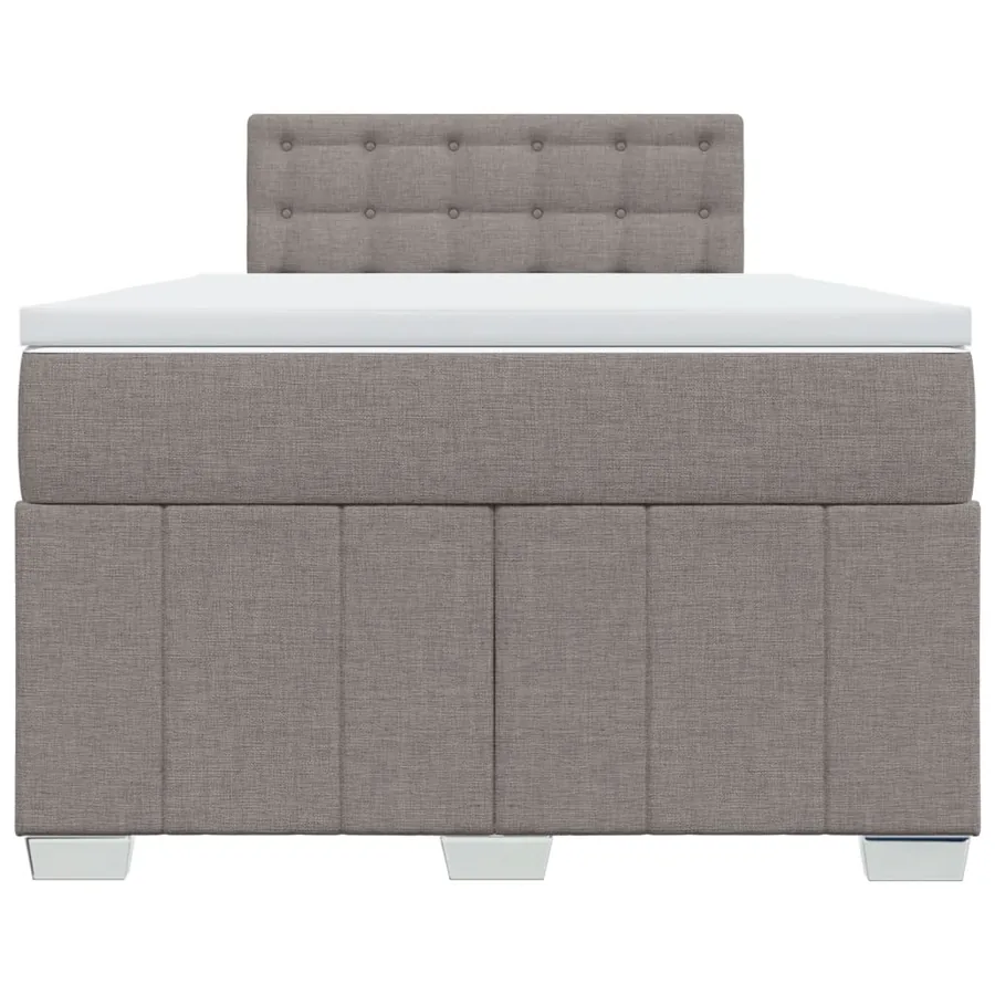 Sommier à lattes de lit avec matelas taupe 120x190 cm tissu - 4