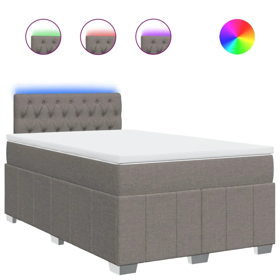 Sommier à lattes de lit avec matelas taupe 120x190 cm tissu - 2