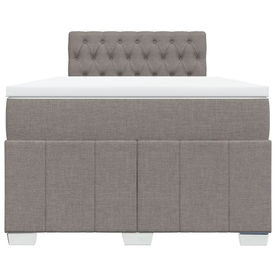 Sommier à lattes de lit avec matelas taupe 120x190 cm tissu - 6