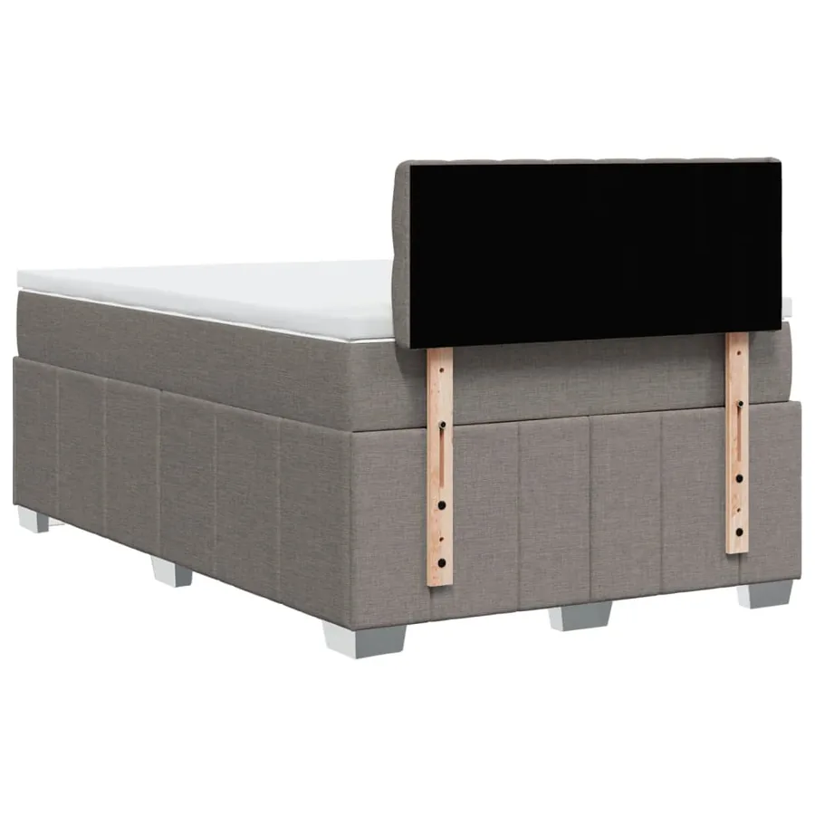 Sommier à lattes de lit avec matelas taupe 120x190 cm tissu - 8