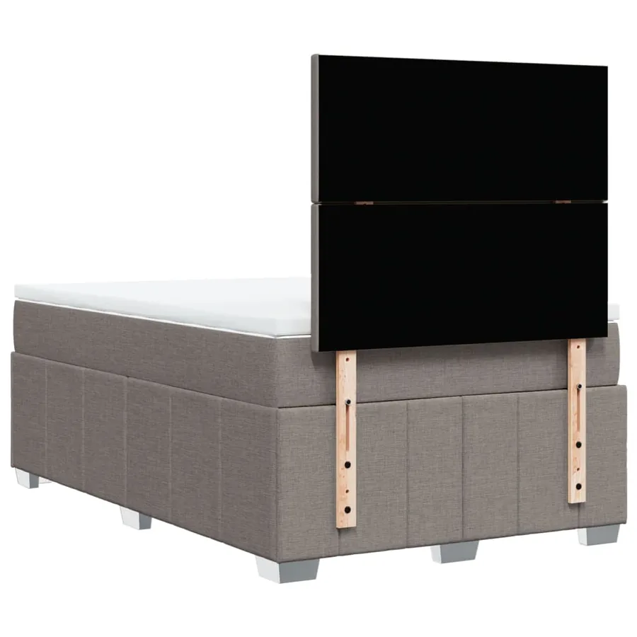 Sommier à lattes de lit avec matelas taupe 120x190 cm tissu - 8