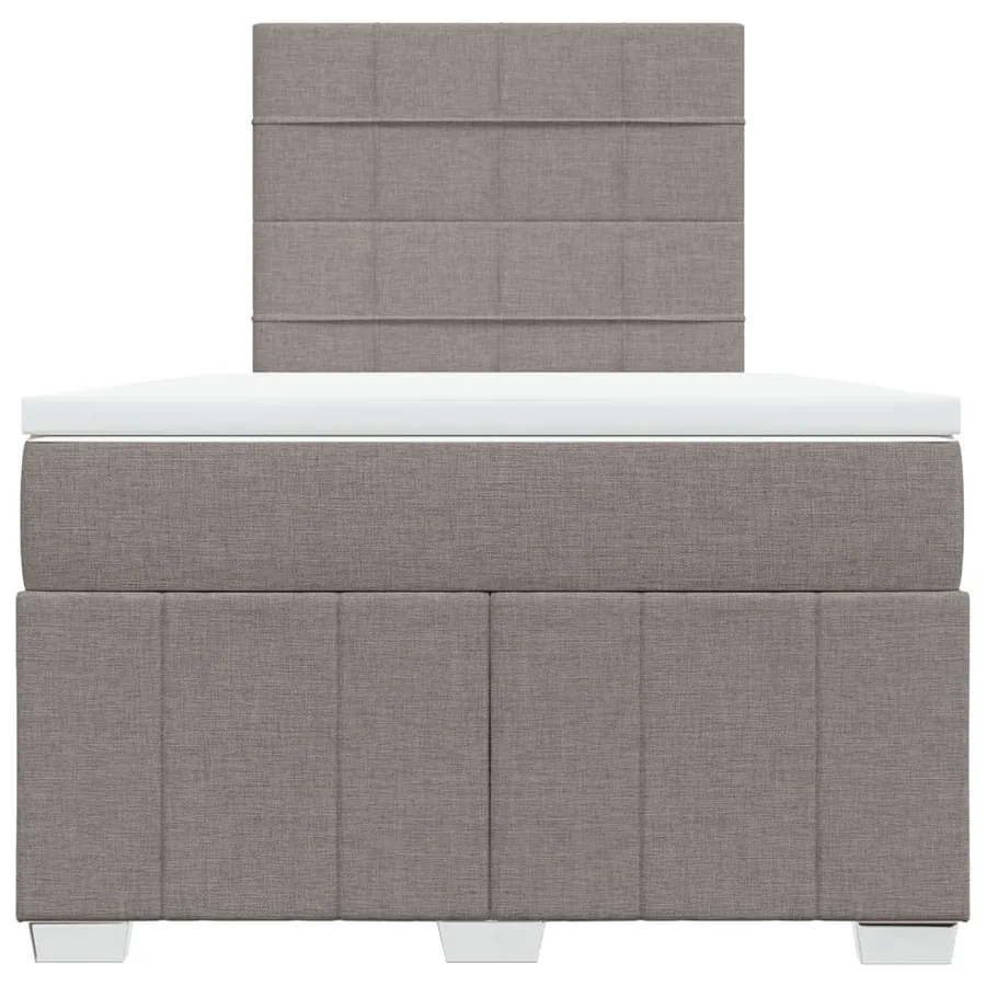 Sommier à lattes de lit avec matelas taupe 120x190 cm tissu - 4