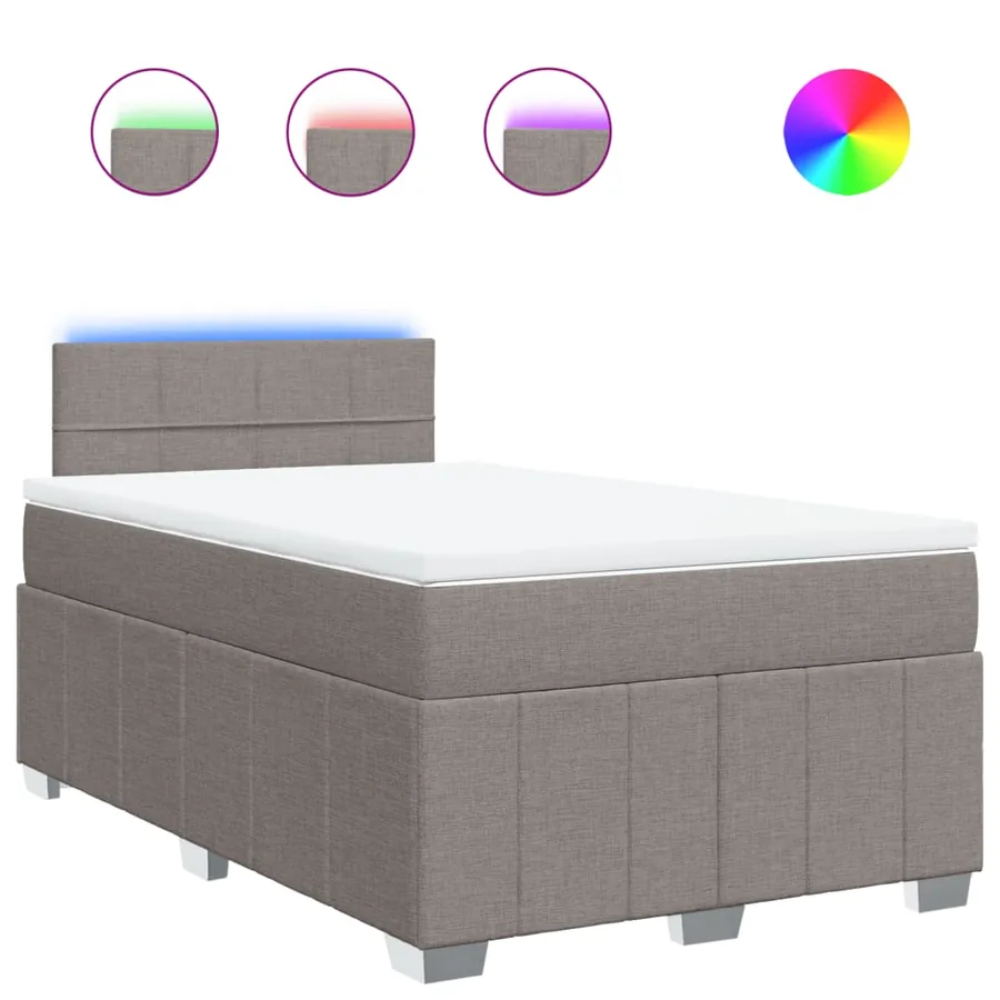 Sommier à lattes de lit avec matelas taupe 120x190 cm tissu - 2