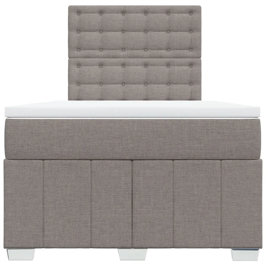 Sommier à lattes de lit avec matelas taupe 120x190 cm tissu - 6