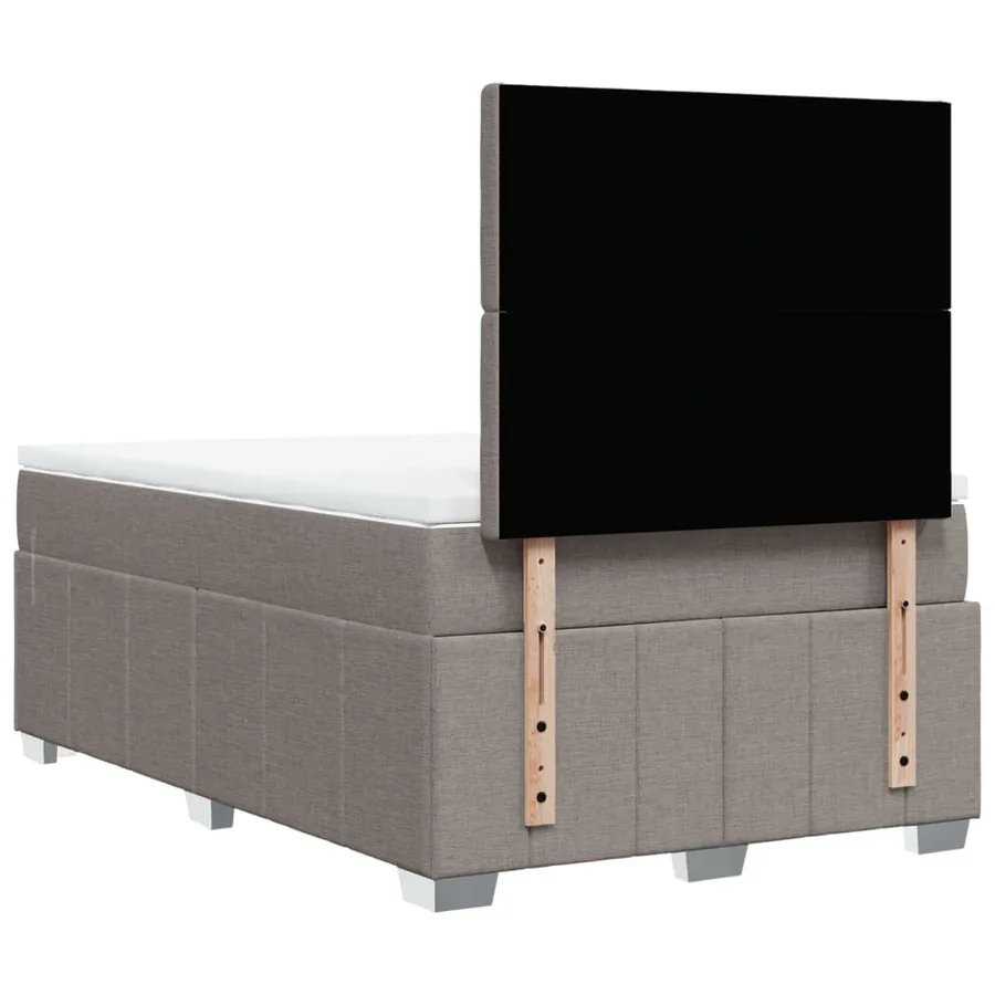 Sommier à lattes de lit avec matelas taupe 120x190 cm tissu - 8
