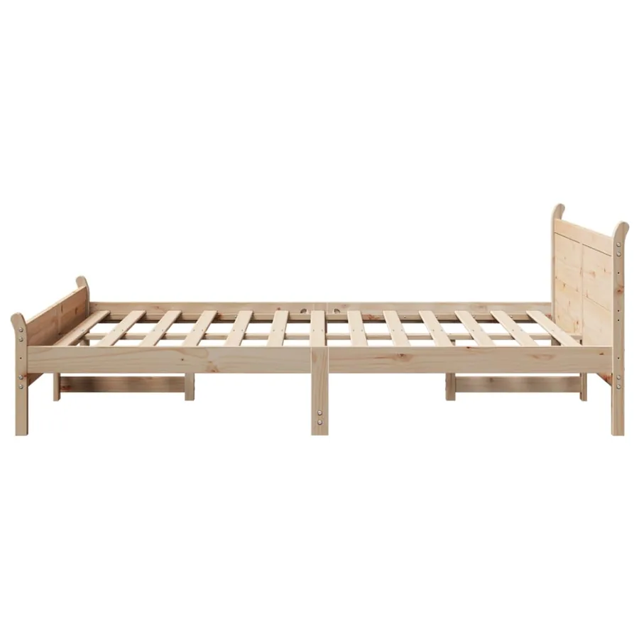Cadre de lit sans matelas 135x190 cm bois de pin massif - 5