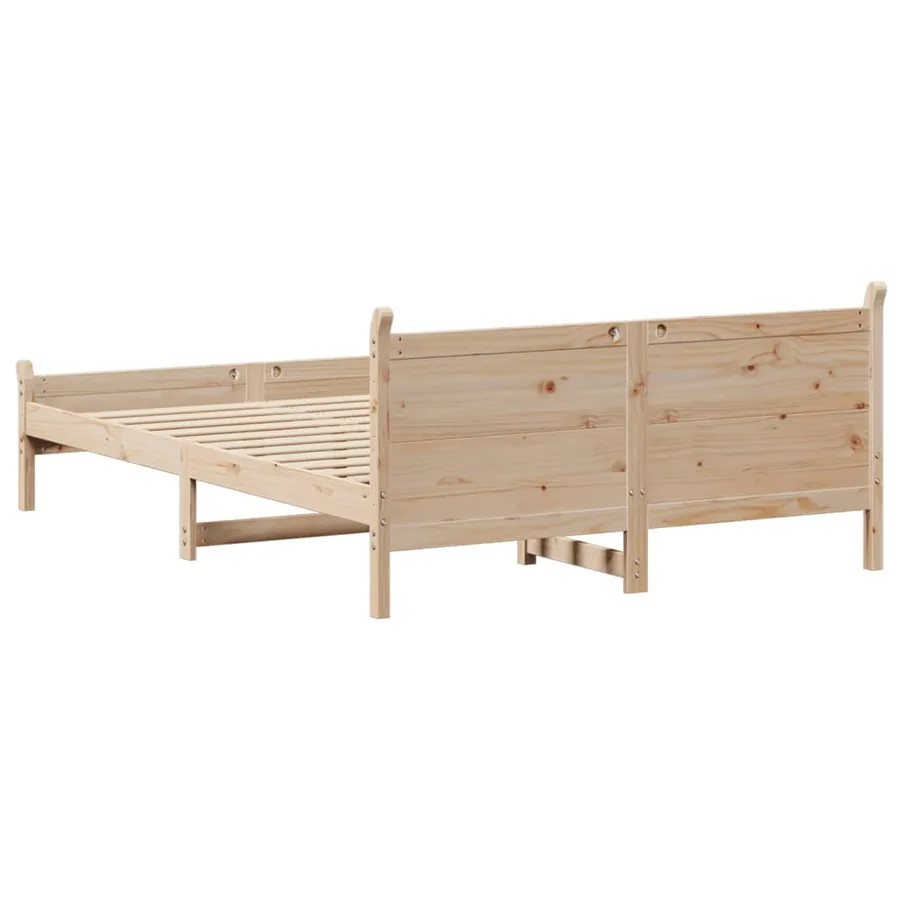 Cadre de lit sans matelas 135x190 cm bois de pin massif - 6