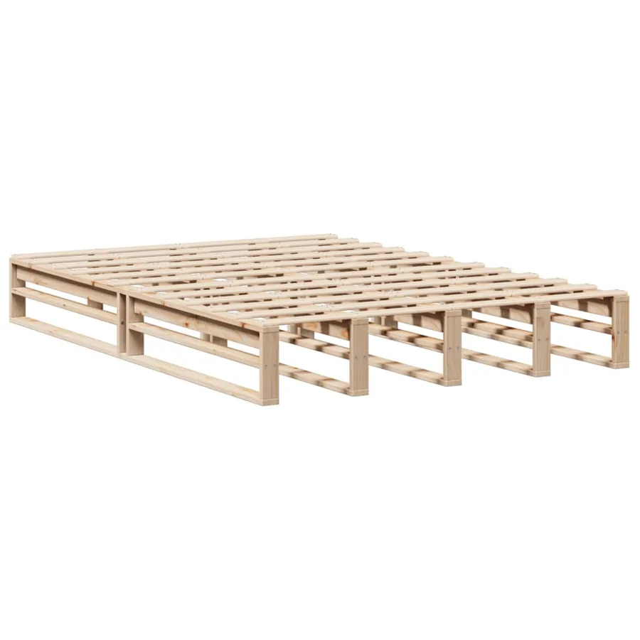 Lit bibliothèque sans matelas 160x200 cm bois massif - 6