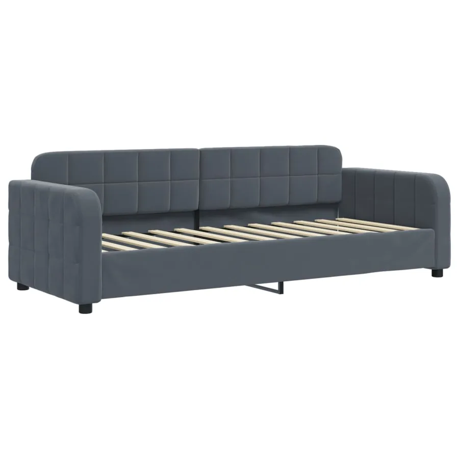 Lit de repos gris foncé 80x200 cm velours - 2